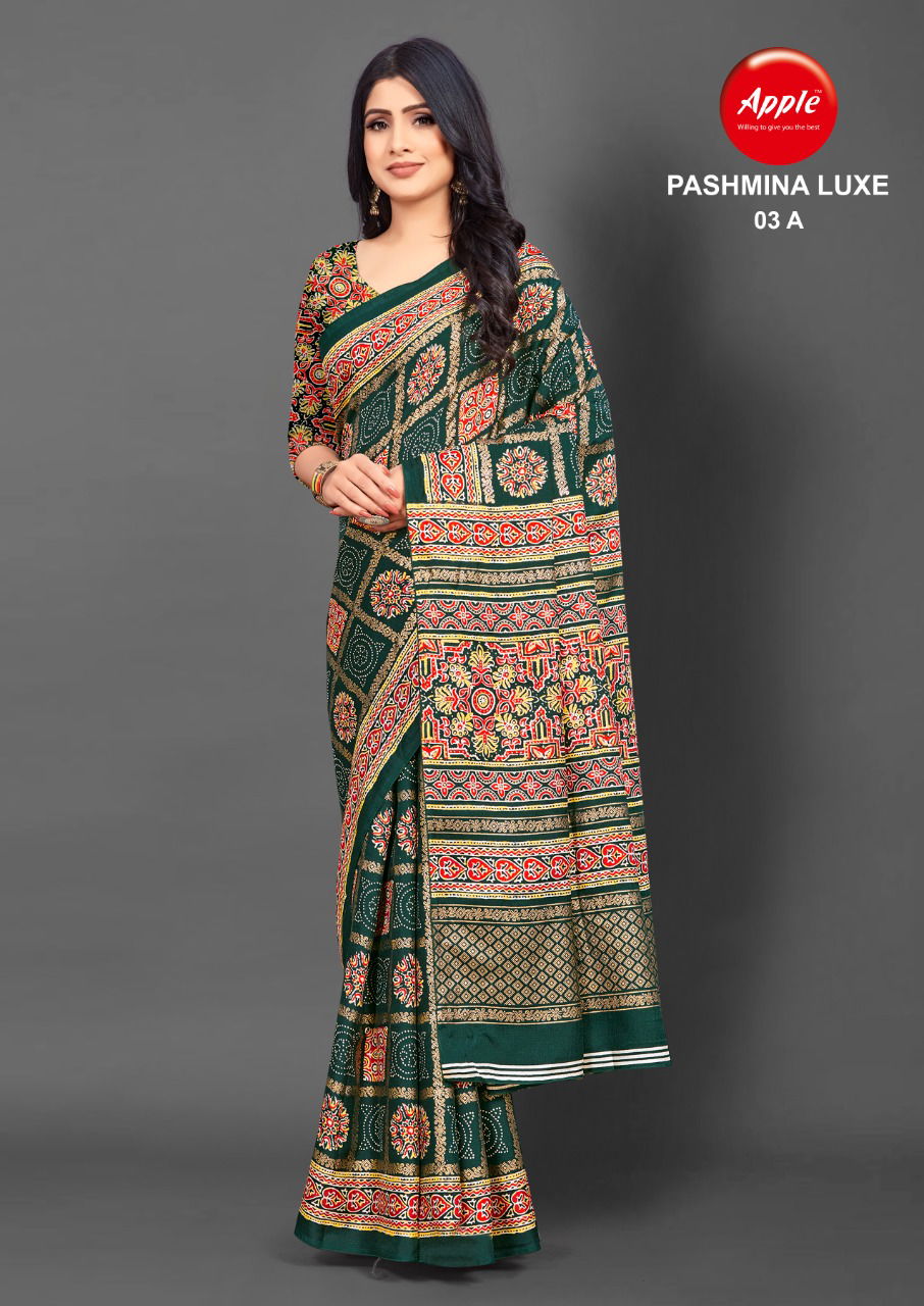 Apple Pashmina Luxe 03 Winter Wear Wholesale Pashmina Saree
